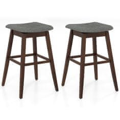 Northix Set od 2 okretne barske stolice, lanena presvlaka, oslonac za noge