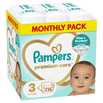 Pampers Premium Care pelene, veličina 3, 6-10 kg, 216/1