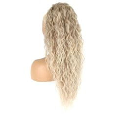 FRILLA® Duga valovita ekstenzija za rep, umjetni rep s vezicom 66 cm, sintetička kosa otporna na toplinu | WAVYPONY Pepeo plava