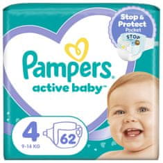 Pampers Active baby pelene, veličina 4, 9-14 kg, 62/1