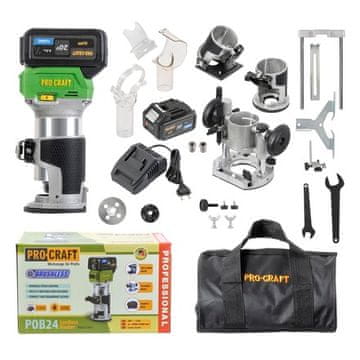 Procraft Gornja glodalica POB24-1b-f with 3in1 accessories