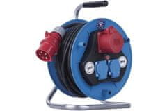 EMOS Vanjski produžni kabel na bubnju P193250 25 m / 3 sockets / black / rubber / 230V/400V / 1.5 mm2