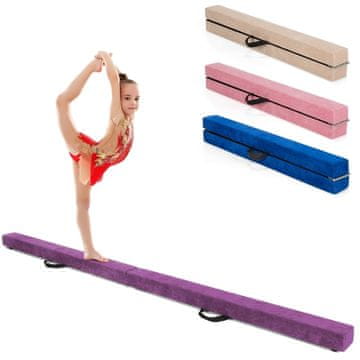 Northix Sklopiva gimnastička greda ravnotežu 210 cm neklizajuća ljubičasta