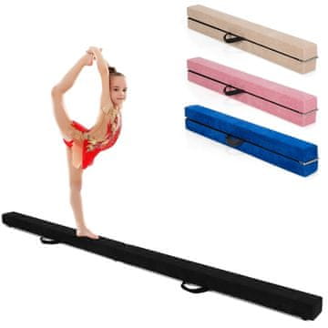 Northix Sklopiva gimnastička greda 210 cm crna neklizajuća drvena jezgra