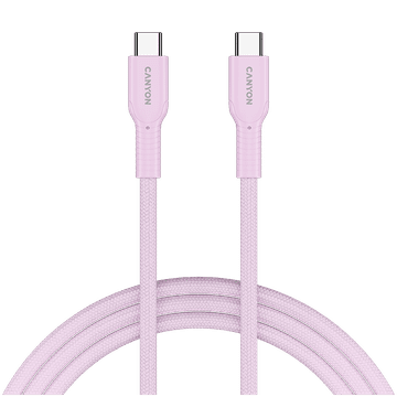 Canyon kabel OnWire 60CL C-C 60W COLOR Pleteni 1m Ružičasti