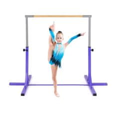 Northix Podesiva dječja gimnastička šipka 85–145 cm metal bambus ljubičasta