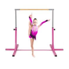 Northix Podesiva dječja gimnastička šipka 85–145 cm metal bambus roza 65 kg