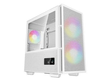 DEEPCOOL Kućište za računalo DeepCool CH360 Digital, Micro-ATX, ARGB, LCD, kaljeno staklo, bijelo