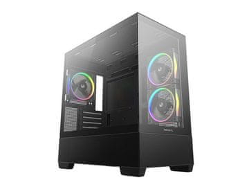 DEEPCOOL Računalno kućište DeepCool CG380 3F, mATX, Midi-Tower, kaljeno staklo, crno