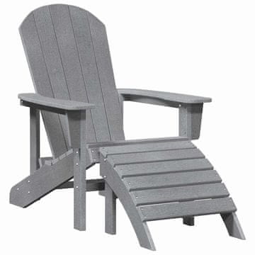 Vidaxl Adirondack stolica Svijetlo siva 82 x 74 x 92 cm HDPE