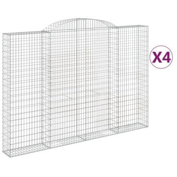 Vidaxl Lučne gabionske košare 4 kom 300x30x200/220cm pocinčano željezo