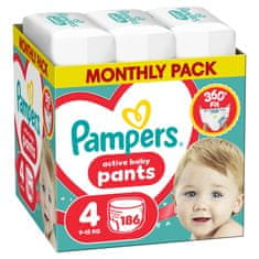 Pampers Active Baby Pants gaćice pelene, veličina 4, 9–15 kg, 186/1