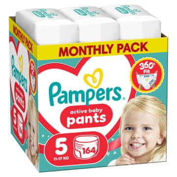 Pampers Active Baby Pants gaćice pelene, veličina 5, 11–17 kg, 164/1
