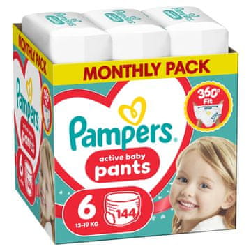 Pampers Active Baby Pants gaćice pelene, veličina 6, 13–19 kg, 144/1