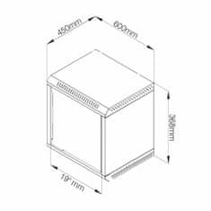 Datech zidni ormar 6U 368 600x450 sivi + polica DP.6406.9000