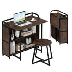 Northix Sklopivi radni stol s utičnicama i policama 90x55x83 cm metalni okvir