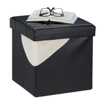 Northix Stolica od umjetne kože s prostorom za pohranu 40x40x40 cm