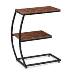 Northix Bočni stolić industrijskog dizajna, 2 razine, drvena ploča, metalni okvir