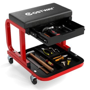 Northix Radionička stolica na kotačiće, nosivost 185 kg, crna