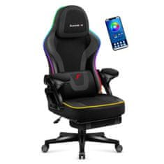 Huzaro ergonomska gamerska stolica Force 4.6 RGB LED rasvjeta crna mrežasta