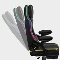 Huzaro ergonomska gamerska stolica Force 4.6 RGB LED rasvjeta crna mrežasta