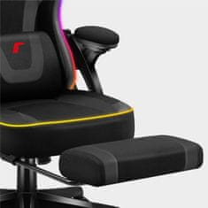 Huzaro ergonomska gamerska stolica Force 4.6 RGB LED rasvjeta crna mrežasta