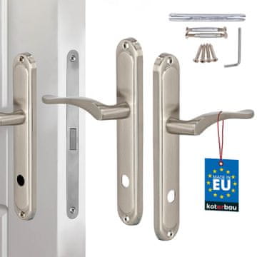 Kvaka za vrata duga pločica brava wc za kupaonicu klasična saten 90 mm
