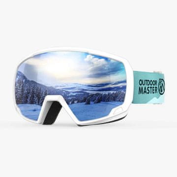 Outdoor master Dječje skijaške naočale Happy Valley White Frame Silver Lens VLT 10%