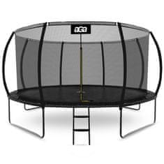 SPORT EXCLUSIVE Trampolin 430 cm Crna + zaštitna mreža + ljestve