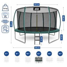 Aga SPORT EXCLUSIVE Trampolin 366 cm Crna + zaštitna mreža + ljestve