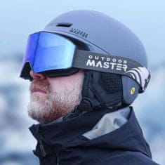 Outdoor master Skijaške naočale Falcon Cylindrical ZEISS VLT 27% + dodatna žuta leća VLT 91%, crni okvir – plava ML leća