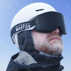 Outdoor master Falcon Cylindrical ZEISS skijaške naočale, VLT 12,9 % + žuta leća 91 %, Black Frame, Dark Smoke Lens