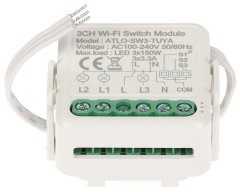 Trostruki inteligentni upravljač LED rasvjete ATLO-SW3-TUYA Wi-Fi, Tuya Smart
