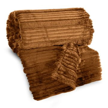 EUROFIRANY CIPEŁY FLEECE DEKA NINA RELJEFNI UZORAK 220X200CM MEDENA