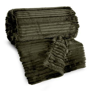 EUROFIRANY CIPEŁY FLEECE DEKA NINA RELJEFNI UZORAK 220X200CM MASLINASTA
