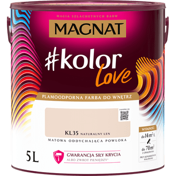 MAT PROZRAČNA LATEKS BOJA MAGNAT #kolorlove KL35 prirodni lan 5L BS