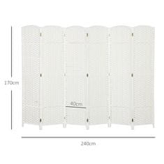 Homestar Pregrada za sobu 6 panela sklopiva 240x16x170 cm bijela