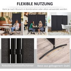 Homestar Pregrada za sobu 3 panela zaslon za privatnost 253x182x50 cm crna