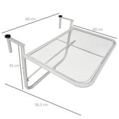 Homestar Balkonski viseći stol 60x565x45 cm bijeli podesivi