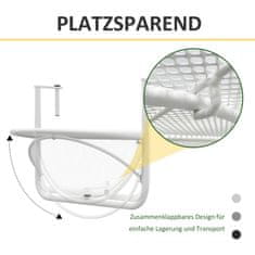 Homestar Balkonski viseći stol 60x45x50 cm bijeli podesivi