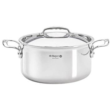 de Buyer Lonac od nehrđajućeg čelika 3742.20, AFFINITY, with lid, stainless steel, high edges, diameter 20 cm, volume 3.4 L, height 11 cm