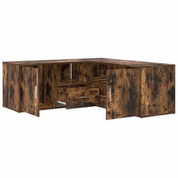 Vidaxl Kutni ormarić boja dimljenog hrasta 200x40x45 konstruirano drvo