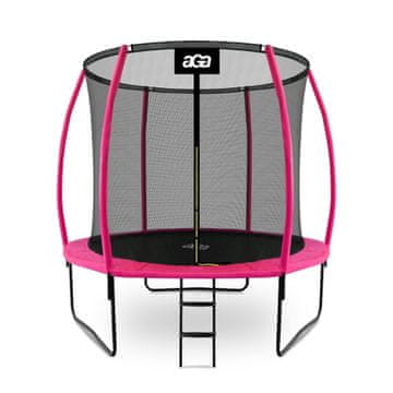 Aga SPORT EXCLUSIVE Trampolin 250 cm Ružičasta + zaštitna mreža + ljestve