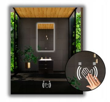 LED ogledalo 50x75 s beskontaktnim senzorskim prekidačem, vodootporno IP65