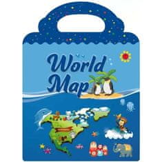 Netscroll Komplet edukativnih dječjih knjiga s naljepnicama, dijelovi tijela i karta svijeta, sklopiva knjiga s 3 preklopa, učenje engleskih riječi, SmartStickers.