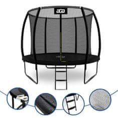 SPORT EXCLUSIVE Trampolin 305 cm Crna + zaštitna mreža + ljestve