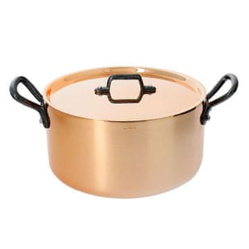 de Buyer Lonac od nehrđajućeg čelika de Kupac 6342.24, PRIMA MATERA, bakar, poklopac, ručke od lijevanog željeza, za sve ploče za kuhanje, promjer 24 cm, visina 12,3 cm, volumen 5,4 L