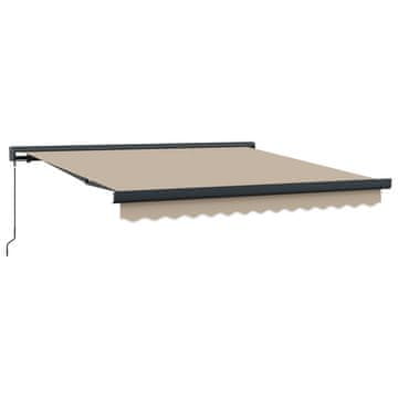 Vidaxl Skrovita tenda Bež 350 x 250 cm Tkanina i Metal