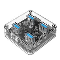 Orico 4-portni USB hub, USB 3.0, transparentni, MH4U