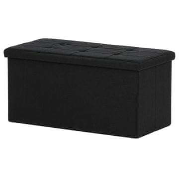 Autronic Tabure stolac s prostorom za pohranu, crna tkanina (TAB-462 BK2)